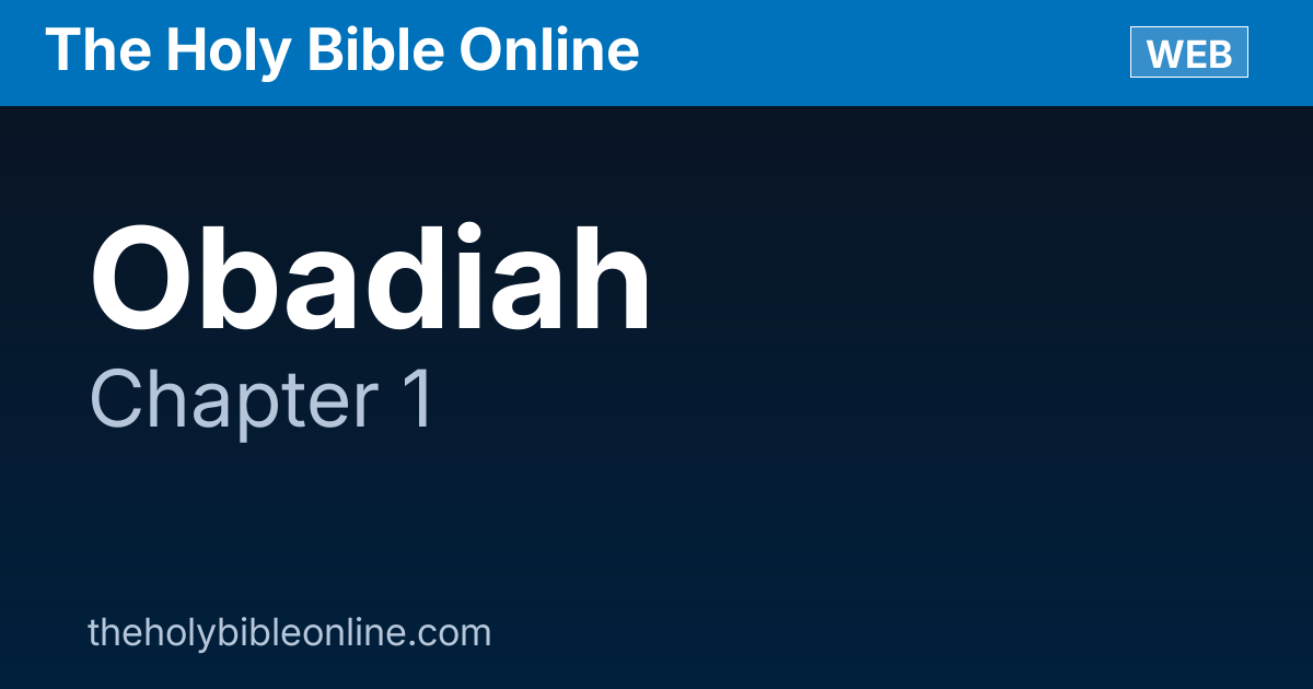 Obadiah 1 Web The Holy Bible Online